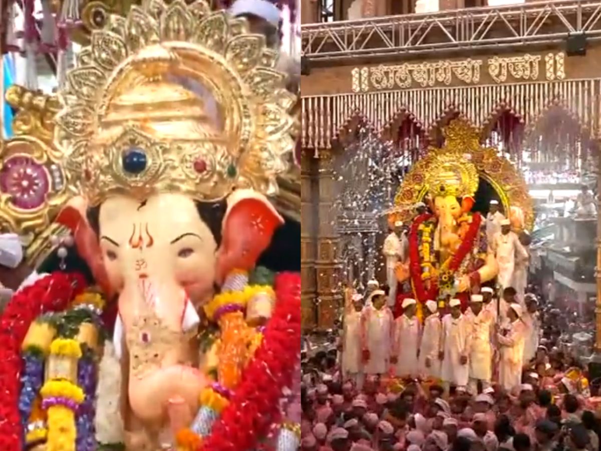 Massive Crowd Attends Ganesh Visarjan of Lalbaugcha Raja