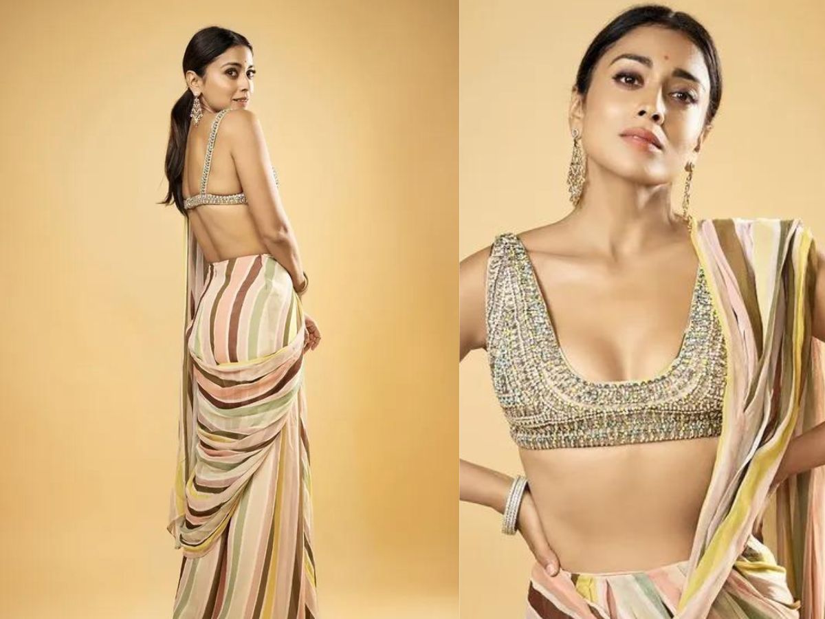 Shriya Saran in Striped Saree