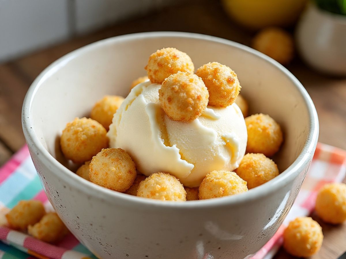 Cheeseballs and Vanilla Ice Cream