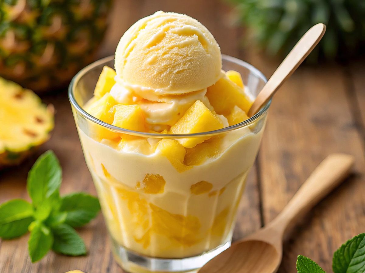 Pineapple and Ginger Ice Cream