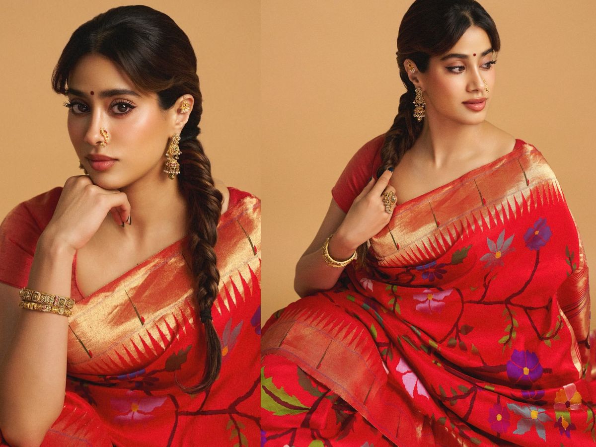 Floral Red Saree