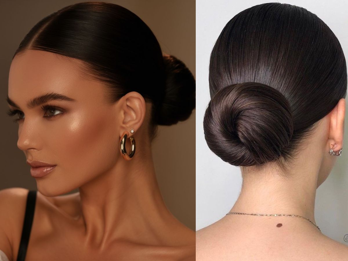 Sleek Middle-Parted Bun