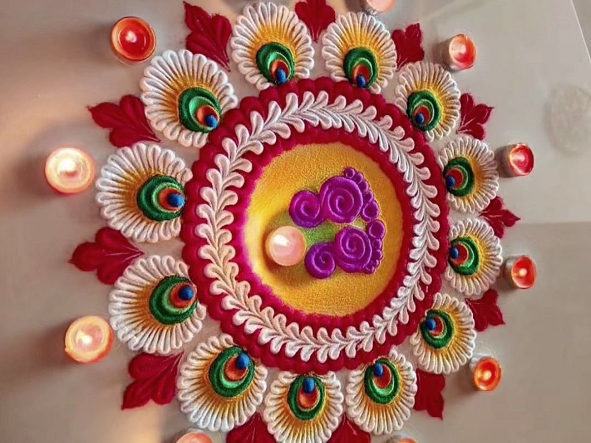 Diya pattern rangoli