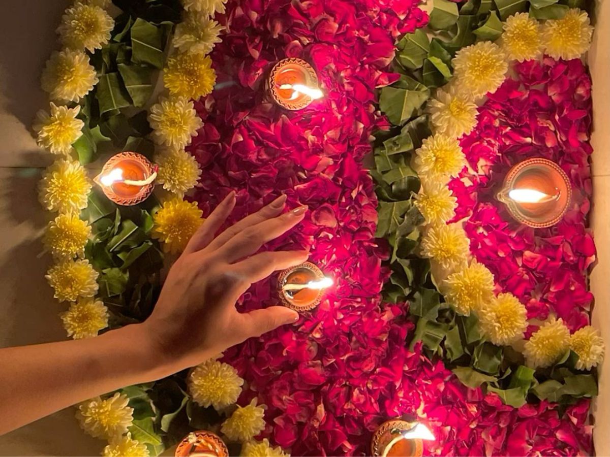 Make a DIY Diya or Rangoli Corner