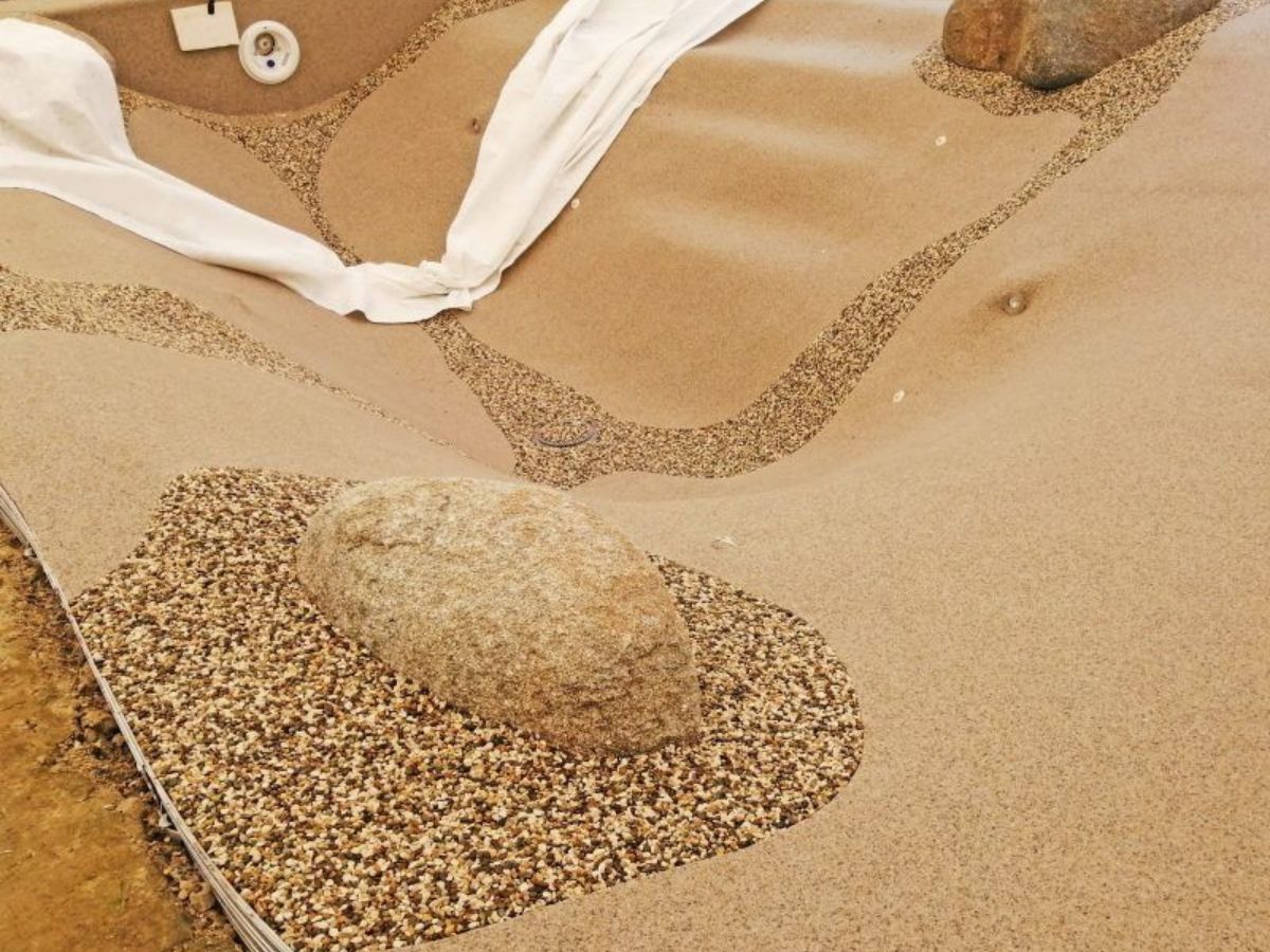 Mini Chhath Ghat With Artificial Sand