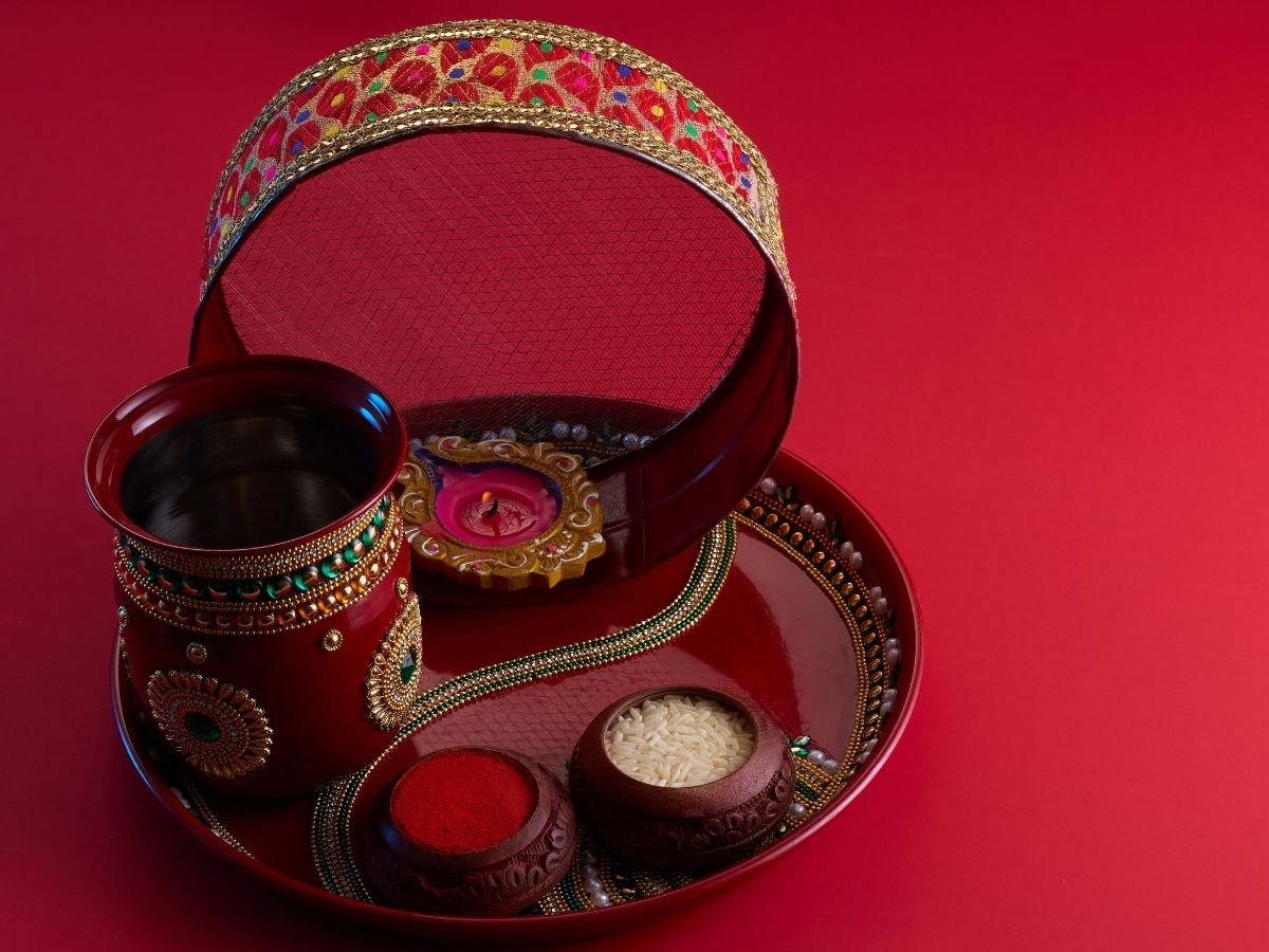 Decorated Karwa Thali Set