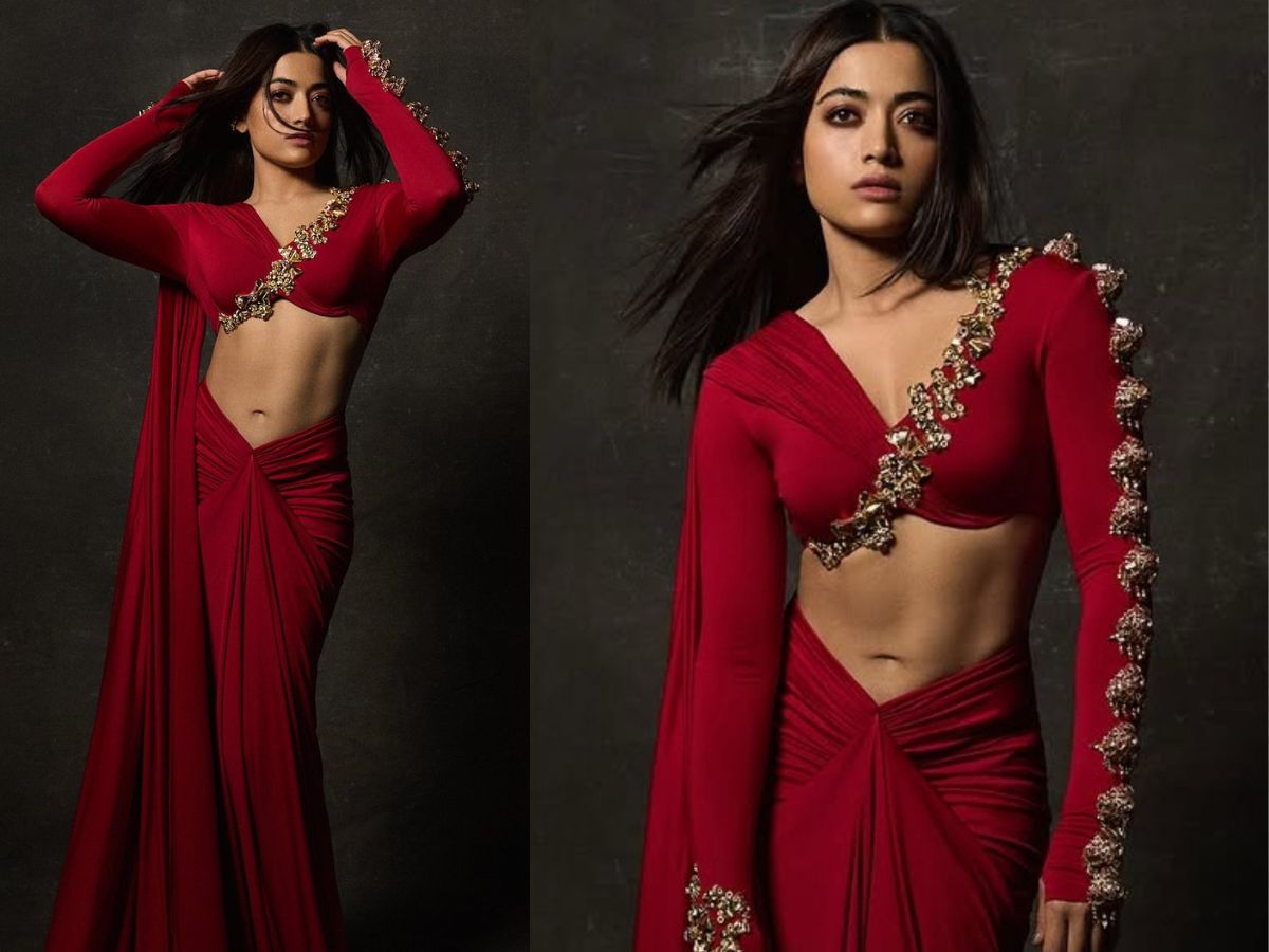 Rashmika Mandanna in Maroon Ethnic Dress