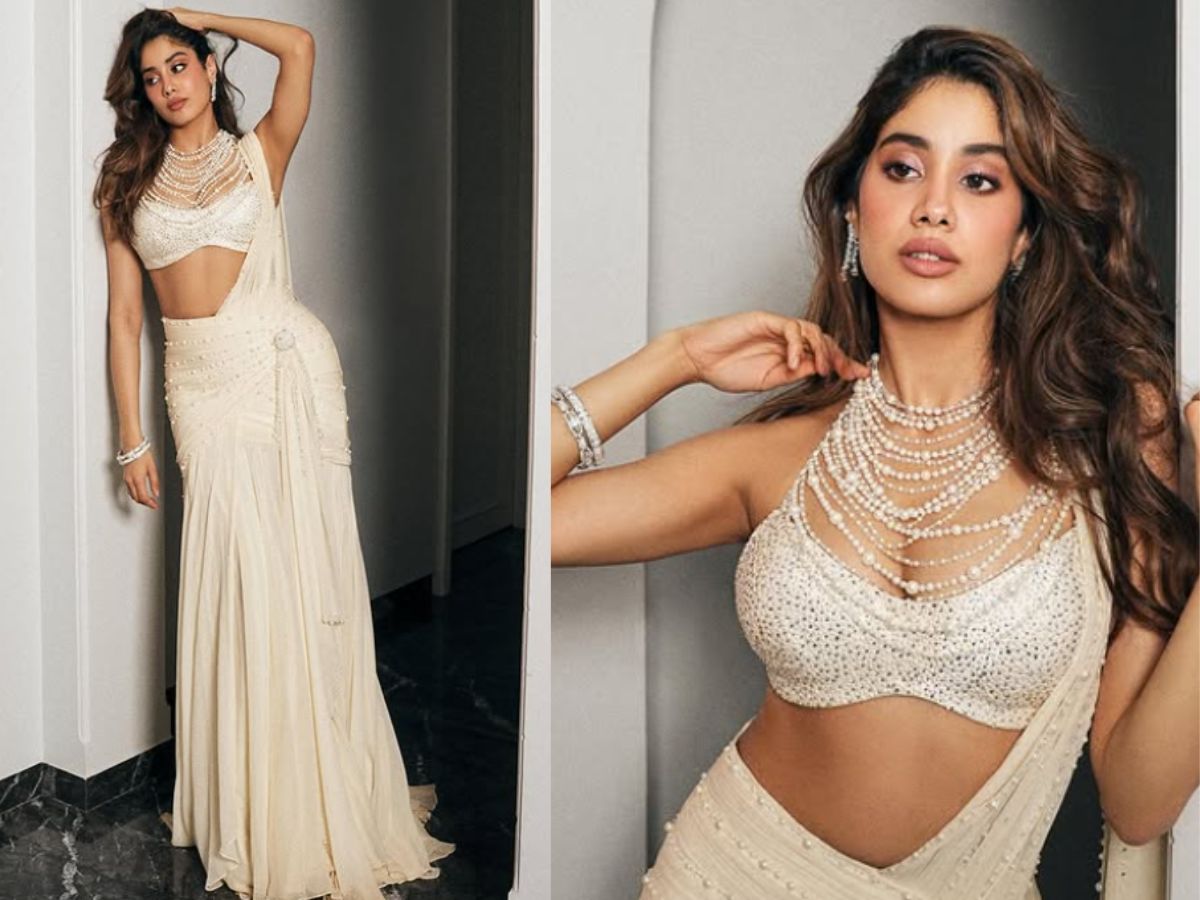 Janhvi Kapoor in Pearl Saree