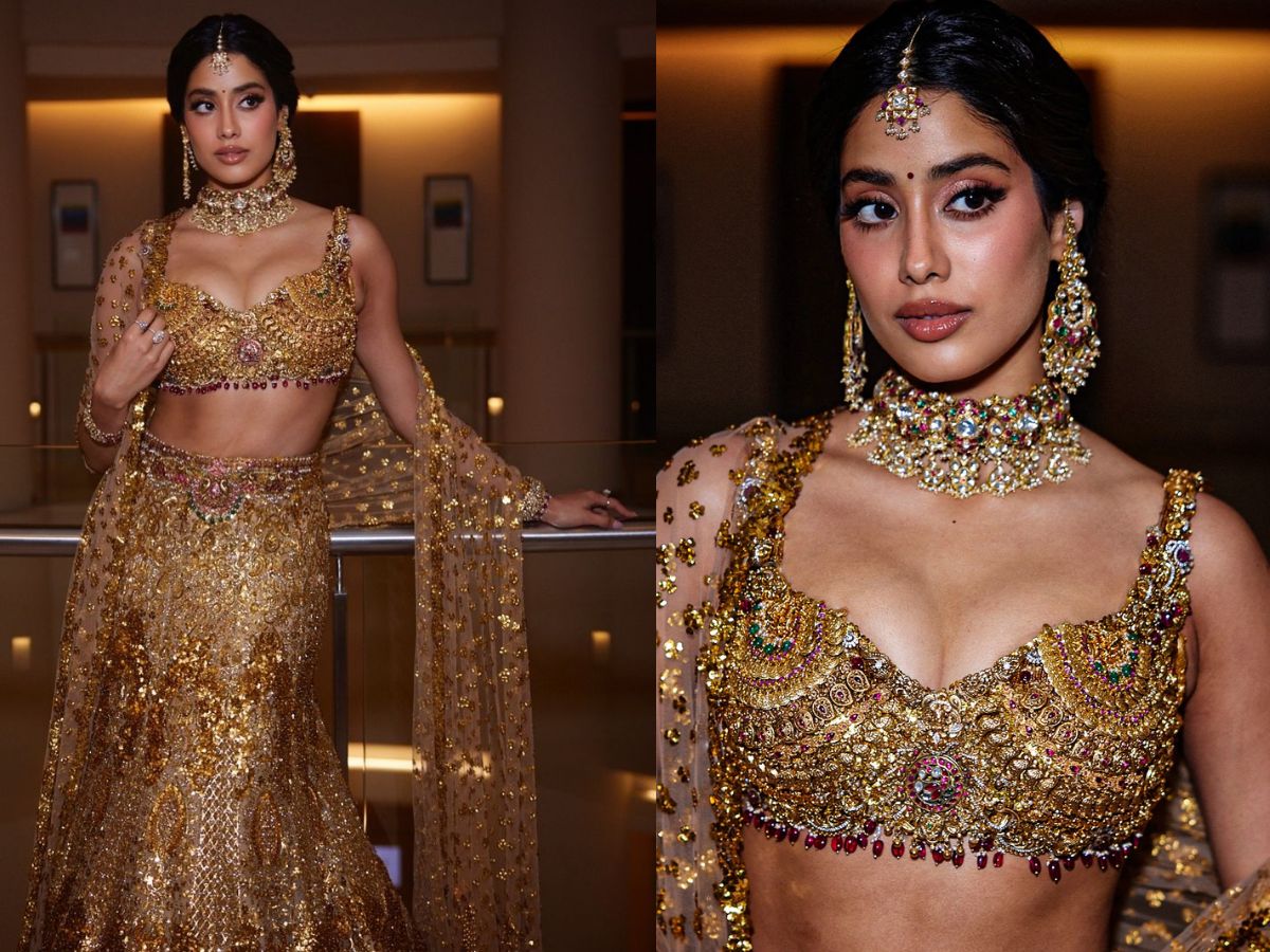 Janhvi Kapoor in Golden Lehenga
