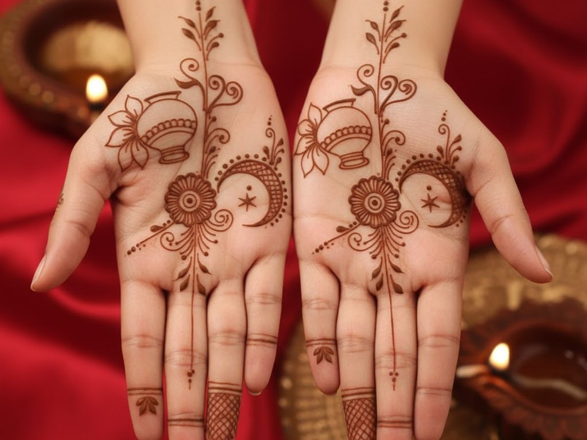 Central Minimal Mehndi Design