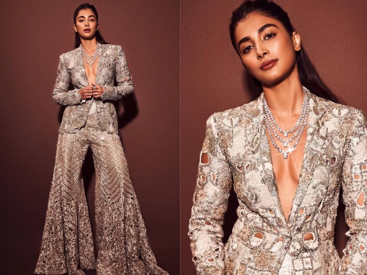 Pooja Hegde in Embellished Suit