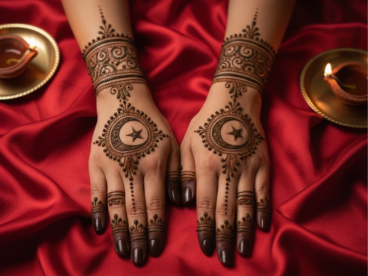 Moon & Star Back Hand Mehndi Design