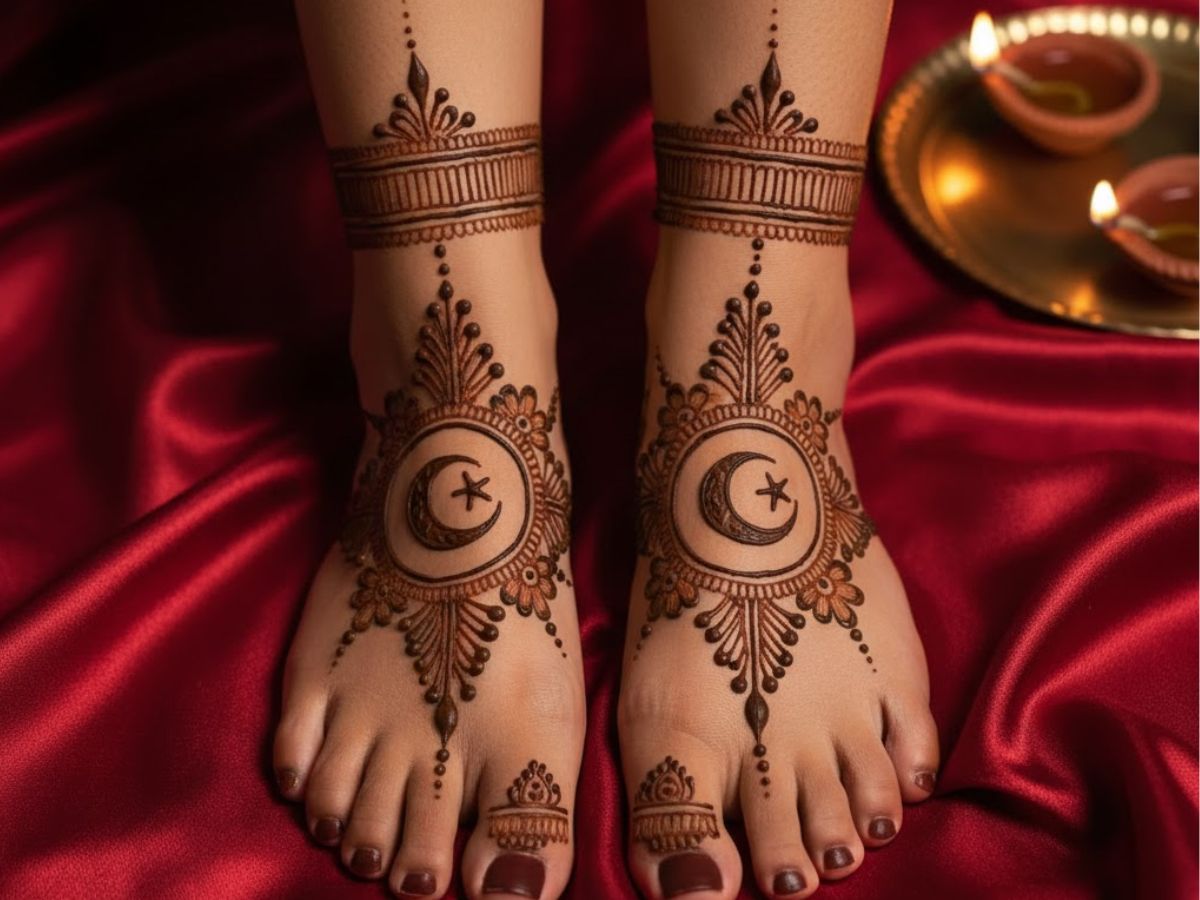 Moon & Star Feet Mehndi Design