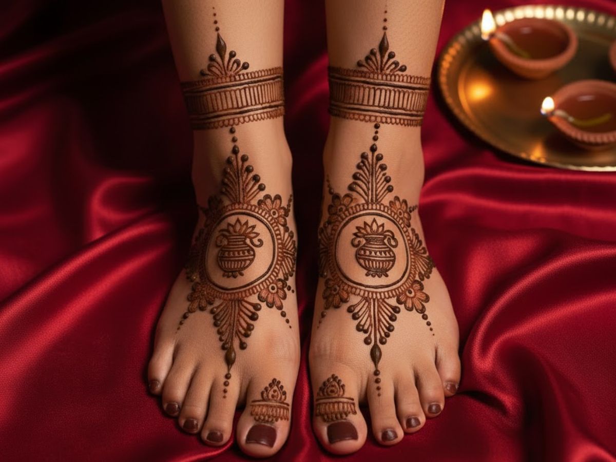 Anklet and Toe Mehndi Design