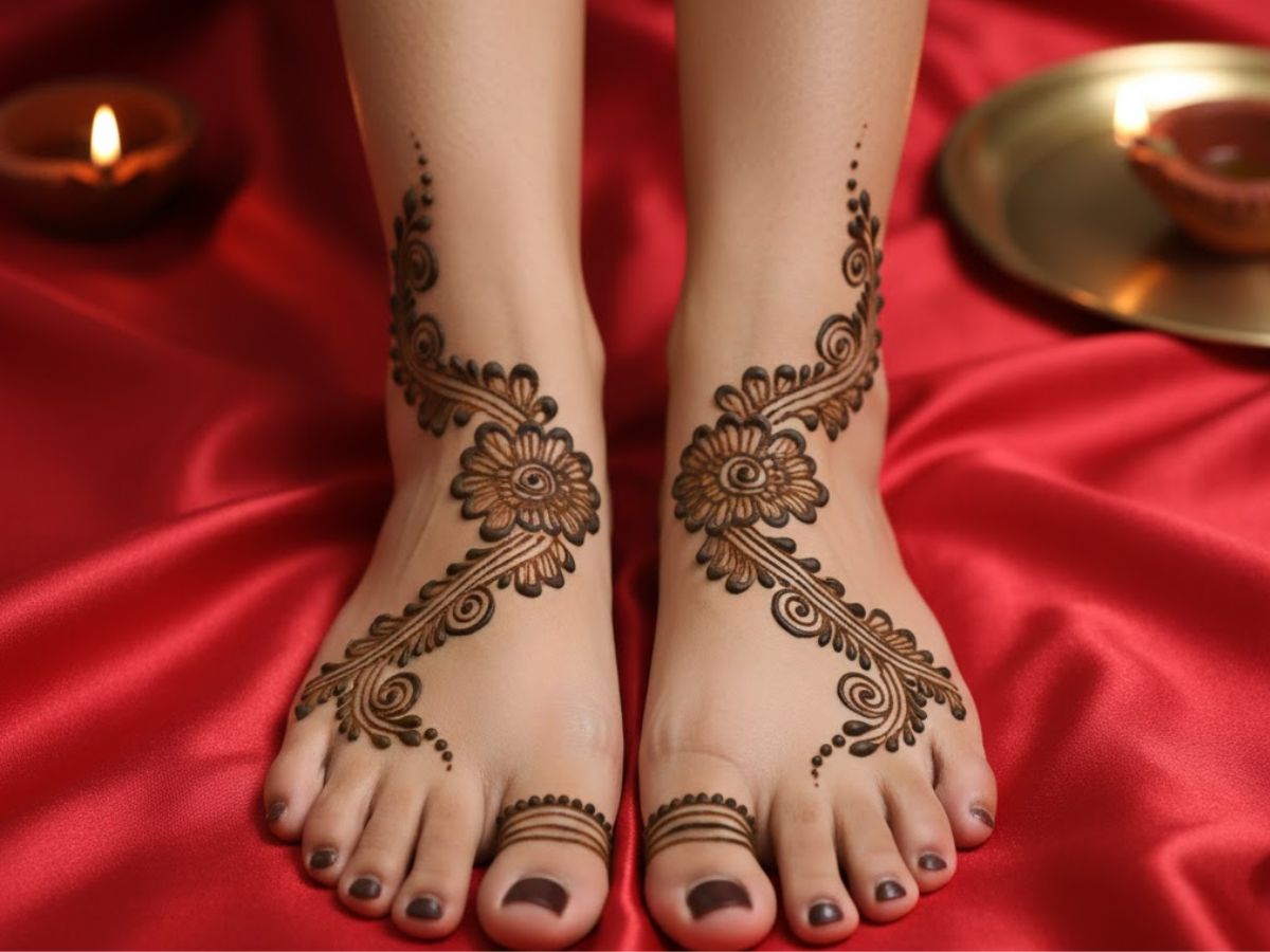 Floral Feet Mehndi Design