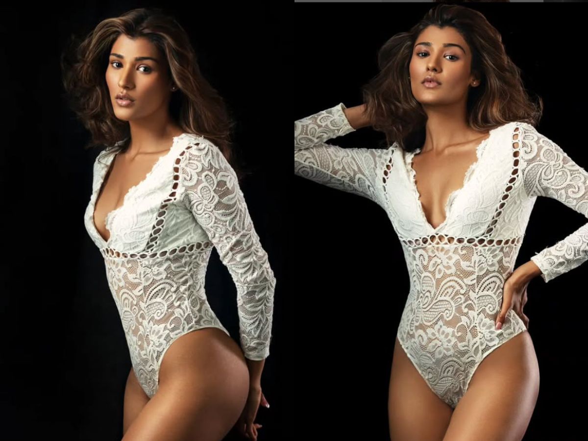 Nehal Chudasama in White Bikini Suit