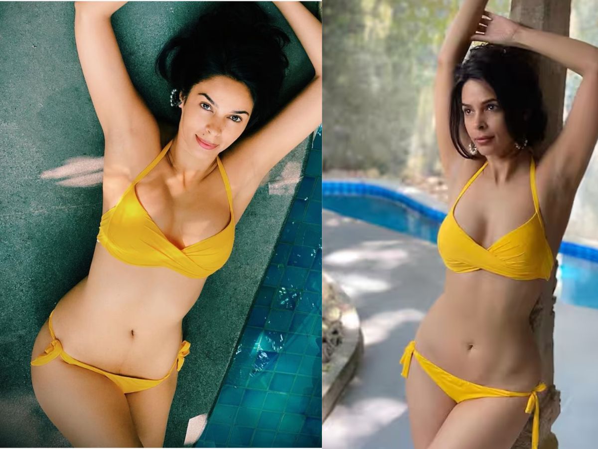 Mallika Sherawat in Yellow Bikini