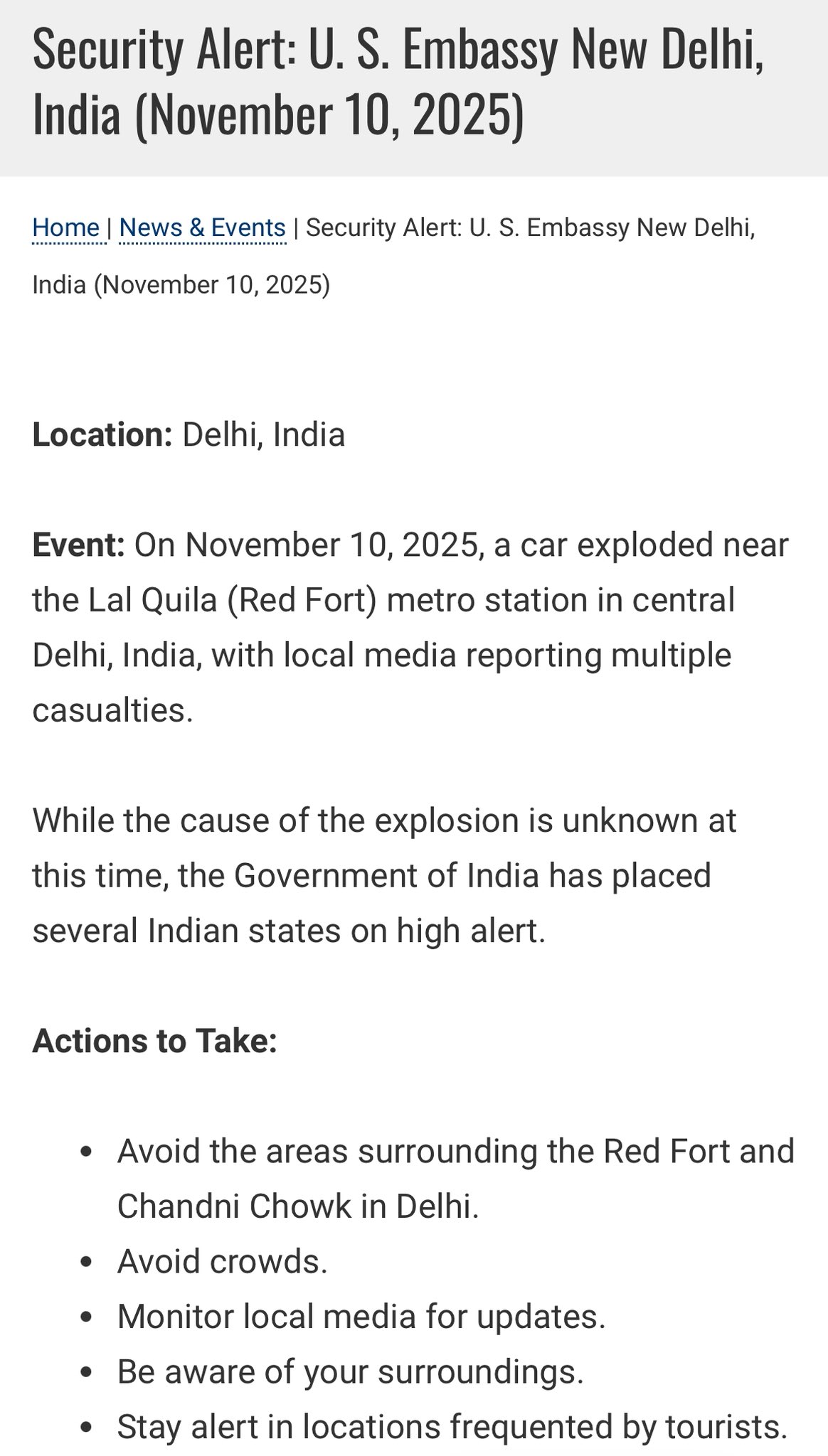 Delhi Blast: 8 Dead, 24 Injured After Car Explosion Near Red Fort Metro, High Alert Across Country, Pulwama Link Discovered