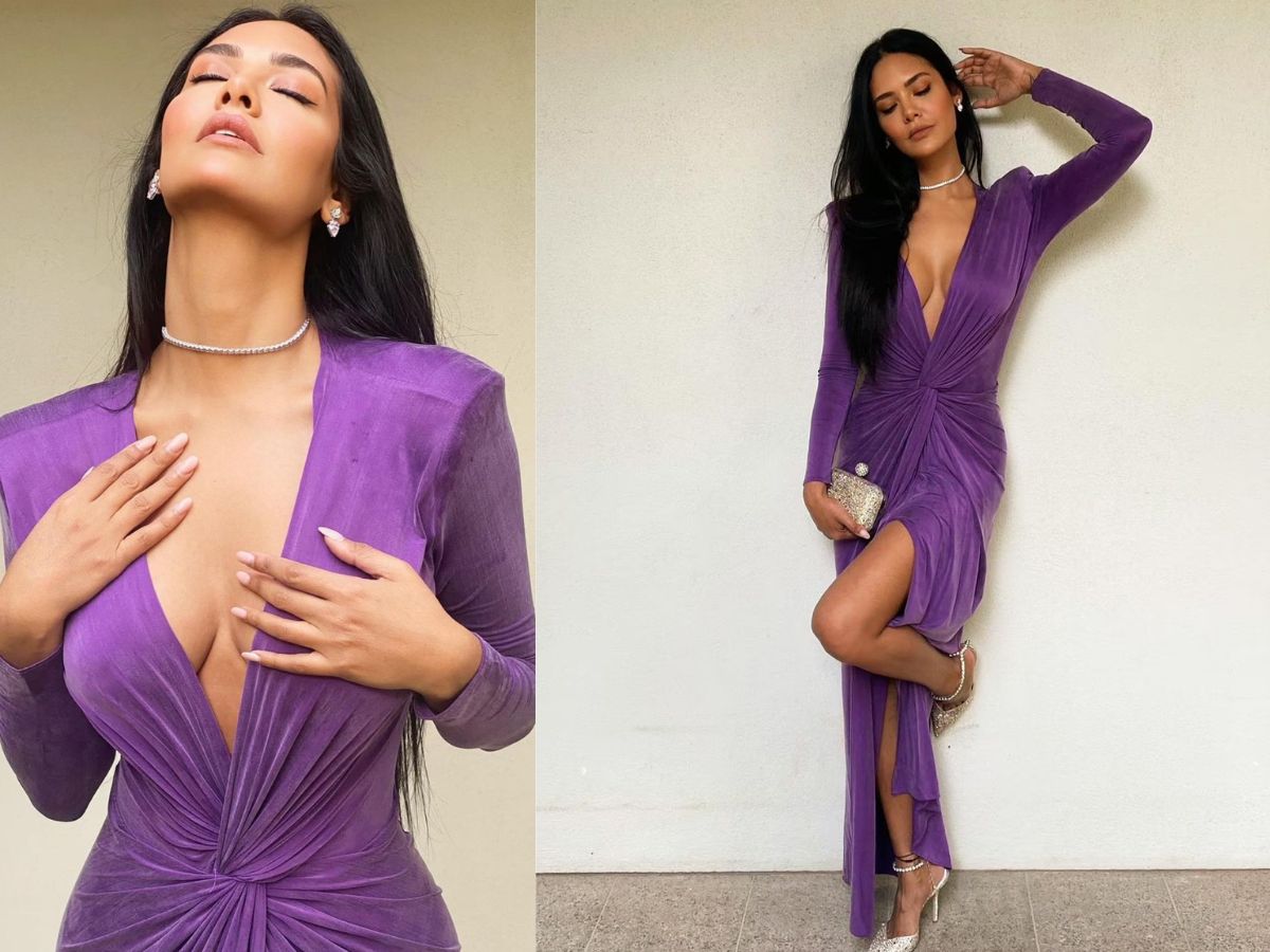 Esha Gupta in Velvet Gown