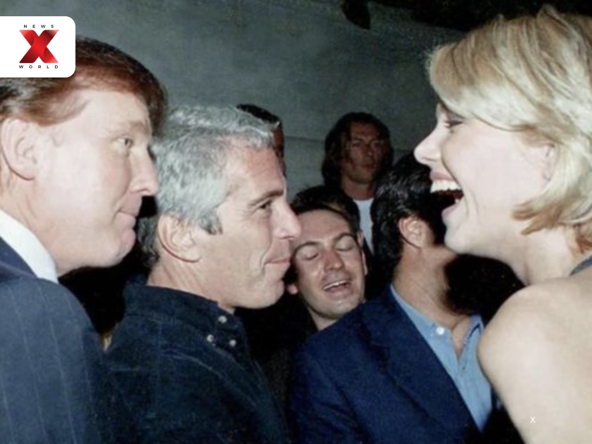 US President Donald Trump with Jeffrey Epstein
