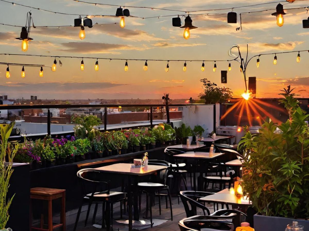 Rooftop Cafe Views in Connaught Place