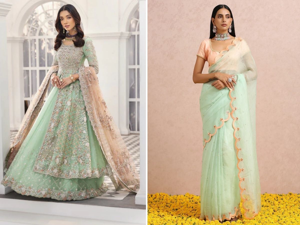 Peach and Mint Green