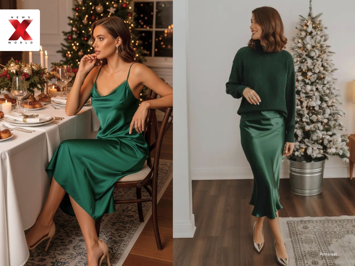 Emerald Green Satin Look