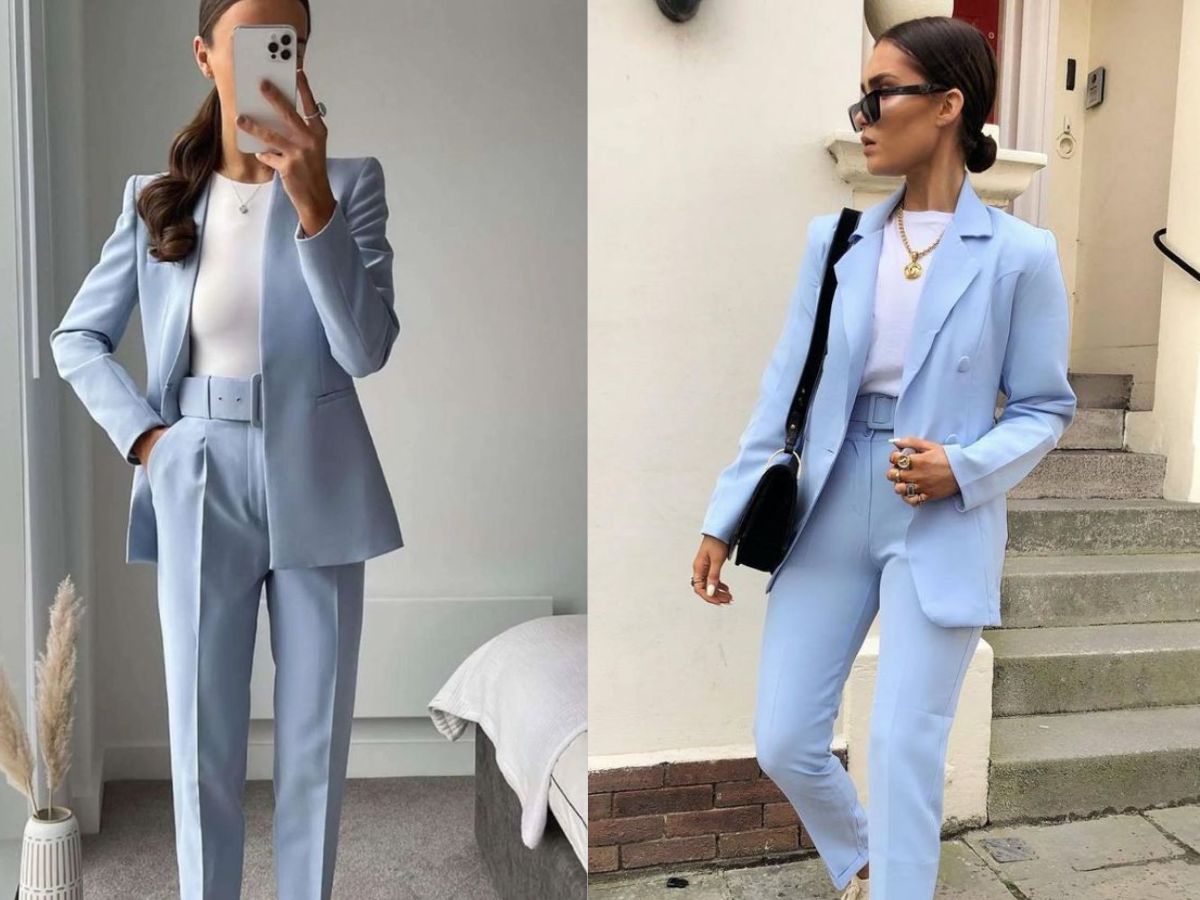 Light Blue and White