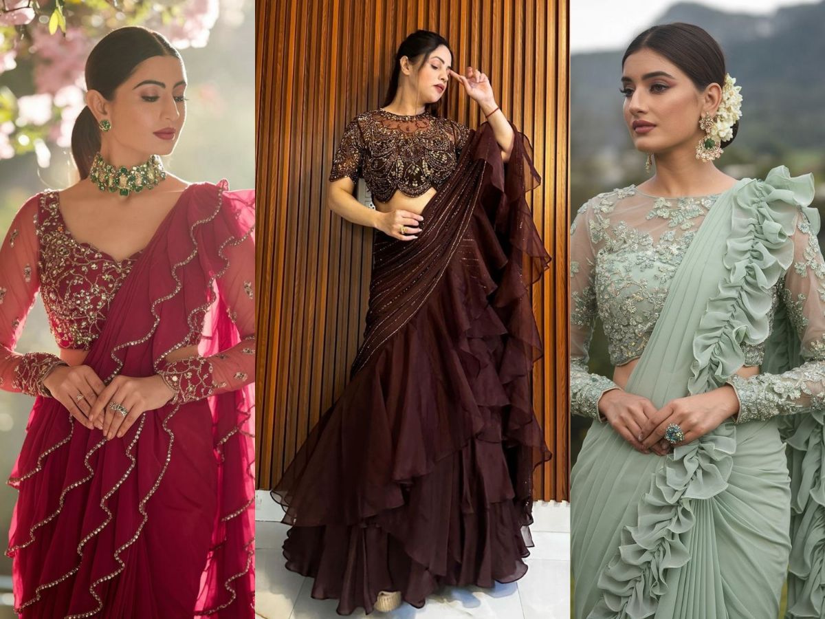 Ruffled & Layered Sarees