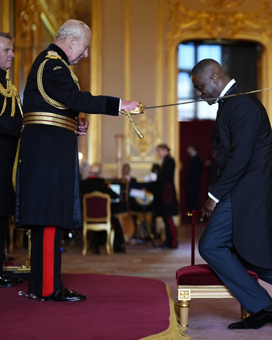 Actor Idris Elba knighted by King Charles at Windsor Castle