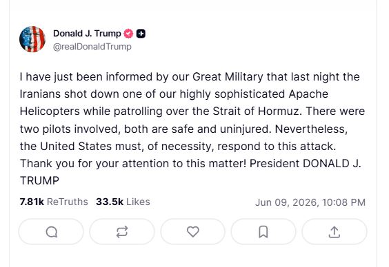 us-must-respond-trump-after-iran-shoots-down-apache-helicopter-patrolling-over-strait-of-hormuz20260610023956 "US must respond": Trump after Iran "shoots down" Apache helicopter patrolling over Strait of Hormuz