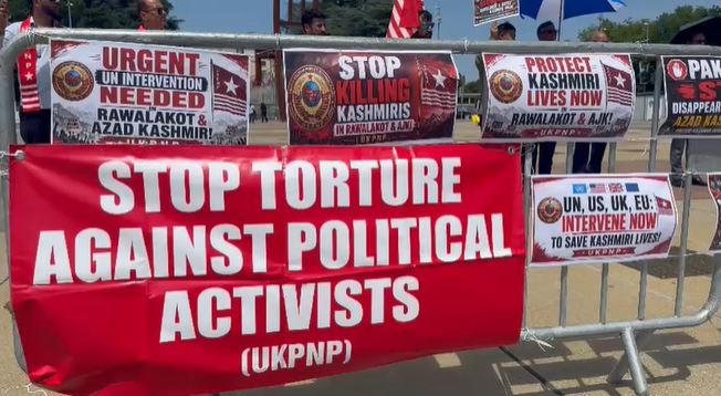 UKPNP stages protest at UN in Geneva over human rights violations in PoJK