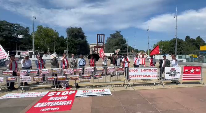 UKPNP stages protest at UN in Geneva over human rights violations in PoJK