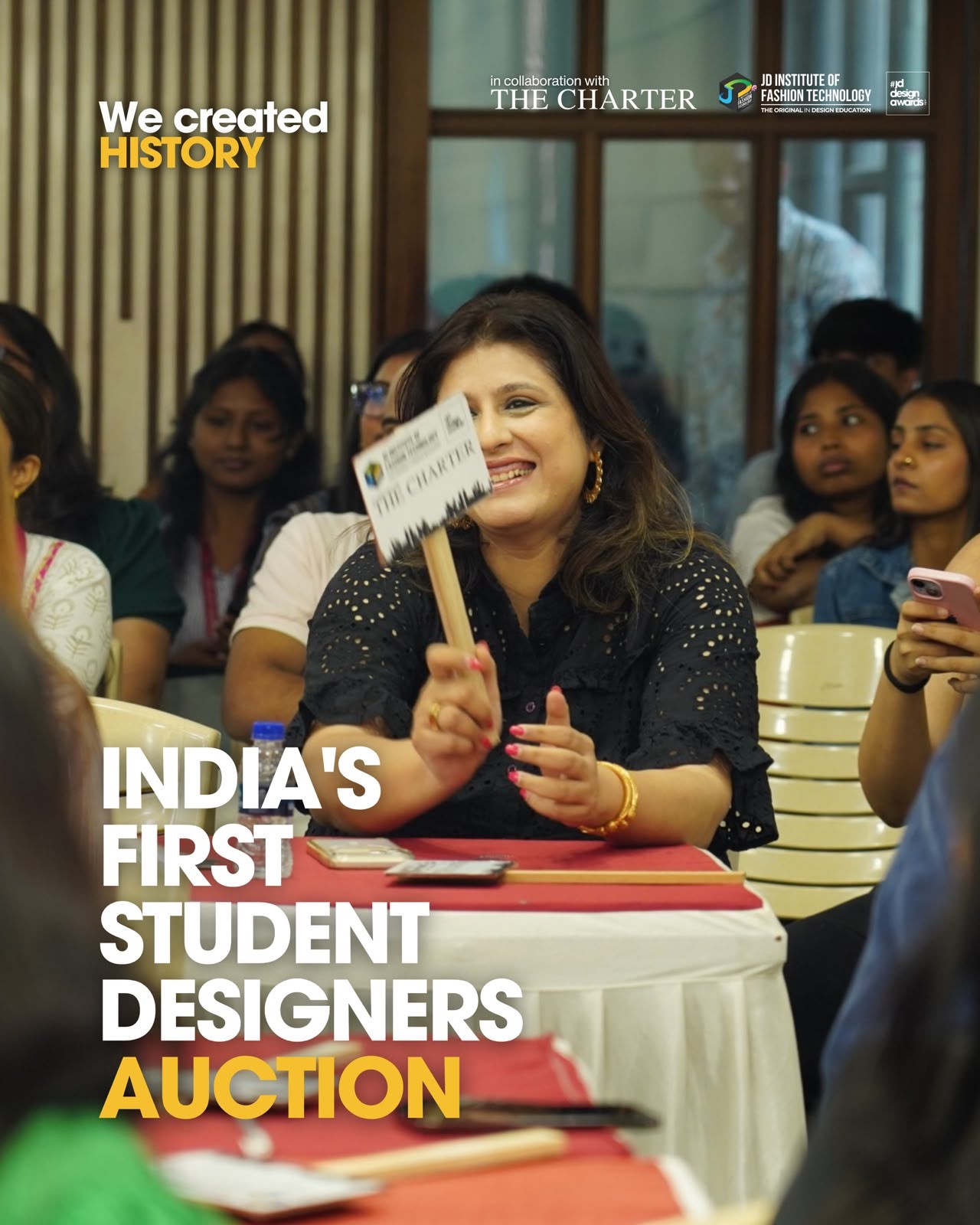 JD Institute of Fashion Technology and The Charter Create History with India's First Founder-Student Designer Auction Platform