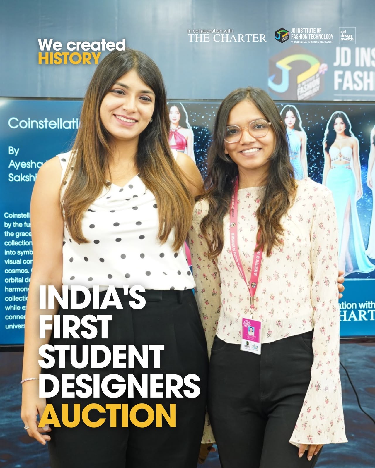 JD Institute of Fashion Technology and The Charter Create History with India's First Founder-Student Designer Auction Platform