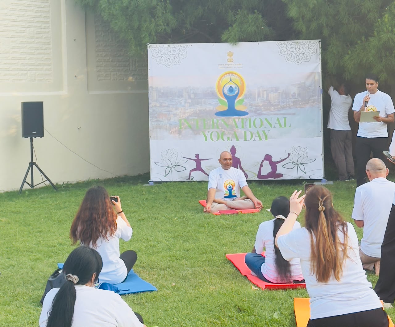 Embassy of India in Azerbaijan conducts power yoga session for journalists and social media influencers led by Ambassador Abhay Kumar
