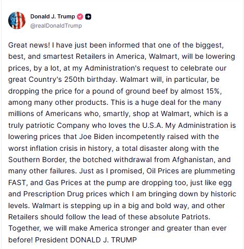 walmart-to-drop-prices-on-ground-beef-and-other-items-trump-claims-credit-for-cuts20260707080722 Walmart to drop prices on ground beef and other items; Trump claims credit for cuts