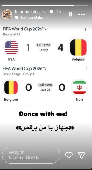 FIFA World Cup 2026: "Dance with me" Iran trolls USA after Belgium's 4-1 win