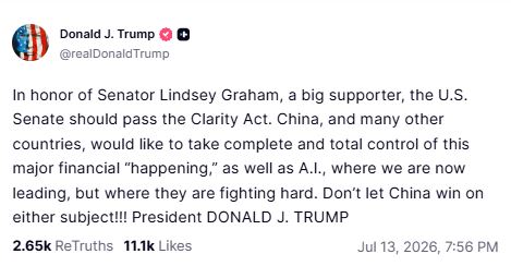 trump-calls-for-passage-of-clarity-act-to-regulate-cryptocurrencies-in-honour-of-senator-lindsey-graham20260713231130 Trump calls for passage of Clarity Act to regulate cryptocurrencies in honour of Senator Lindsey Graham