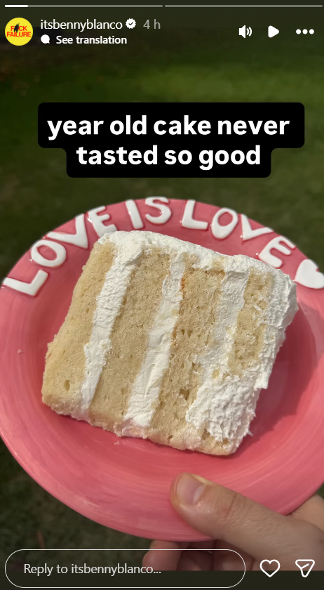 Selena Gomez, Benny Blanco celebrate first wedding anniversary with year-old wedding cake