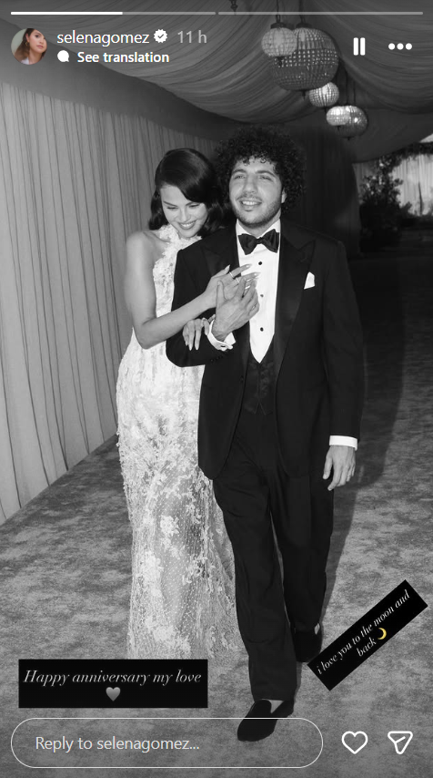 Selena Gomez, Benny Blanco celebrate first wedding anniversary with year-old wedding cake